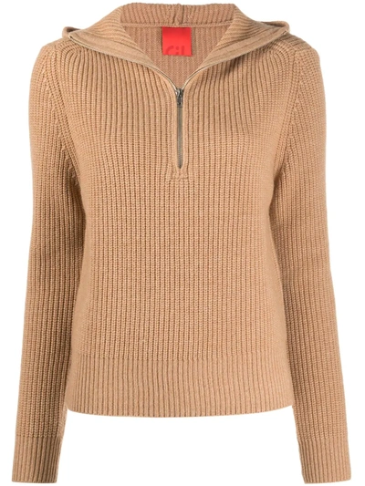 CASHMERE IN LOVE RIBBED-KNIT HOODIE