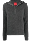 CASHMERE IN LOVE RIBBED-KNIT HOODIE