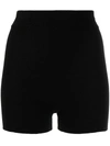 Cashmere In Love Alexa Ribbed-knit Biker Shorts In Black