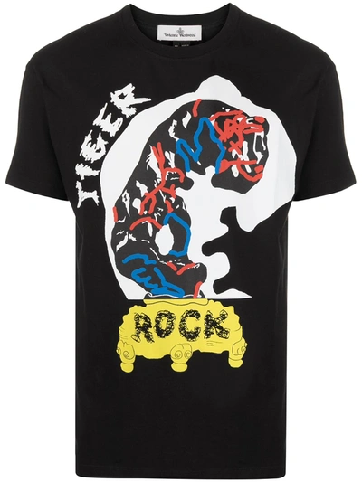 Vivienne Westwood Tiger Rock Organic Cotton T-shirt In Black