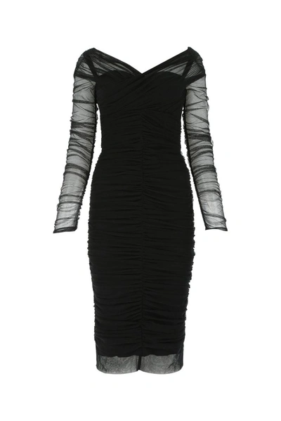 Dolce & Gabbana Ruched V In Black