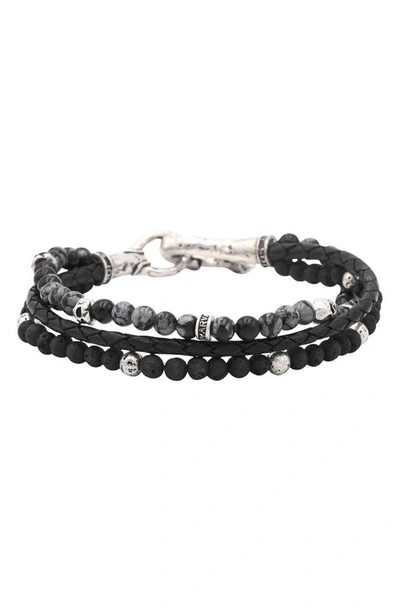 John Varvatos Triple Strand Skull Bracelet In Silver