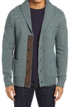 SCHOTT CORDUROY ELBOW PATCH WOOL BLEND CARDIGAN,SW2029