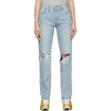 Re/done 90s Loose Straight Cropped Distressed Mid-rise Jeans In Breezyindig