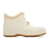 GUCCI OFF-WHITE RUBBER HORSEBIT ANKLE BOOTS