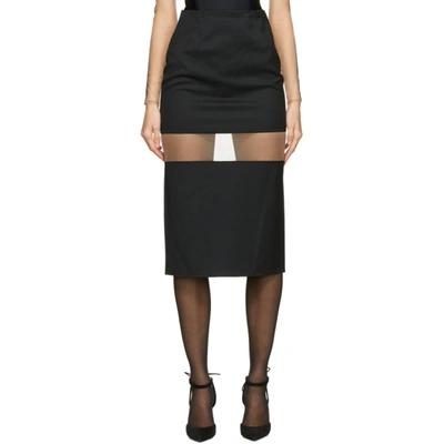 Mugler Black Segmented Mid-length Skirt
