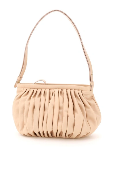 Mansur Gavriel Balloon Pleated Leather Shoulder Clutch Bag In Pink