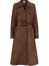 FENDI DOUBLE-BREASTED BELTED TRENCH COAT