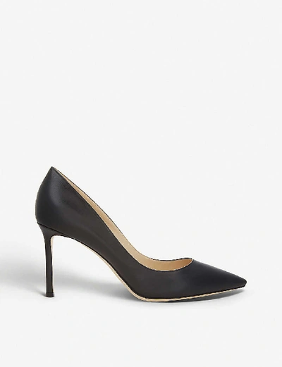 Jimmy Choo Womens Black Romy 85 Leather Courts