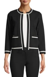 ANNE KLEIN TIPPED CROPPED CARDIGAN,10750492