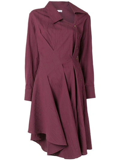 Palmer Harding Palmer//harding Enata Burgundy Stretch-cotton Shirt Dress