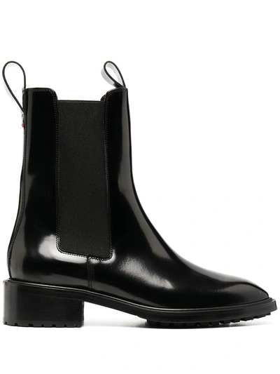 Aeyde 50mm Simone Brushed Leather Ankle Boots In Black