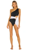 Beach Riot Carlie Side-tie Cutout One-piece Swimsuit In Black & White