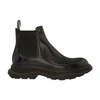 Alexander Mcqueen 45mm Tread Show Leather Ankle Boots In Black Black