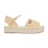 FENDI NATURAL RAFFIA FLATFORM ESPADRILLES,FEN2Y4CEBEI