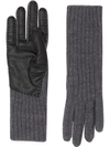 BURBERRY RIBBED PANELLED GLOVES