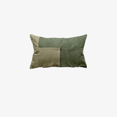 Basshu Green Patchwork Long Cushion