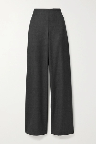 The Row Marcelina Wool-flannel Straight-leg Trousers In Dark Grey