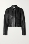 KHAITE CORDELIA CROPPED LEATHER JACKET