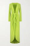 Gauge81 Krasnodar Draped Stretch-jersey Maxi Dress In Sage Green