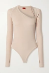 ALIX NYC STRATTON RIBBED STRETCH-MODAL JERSEY THONG BODYSUIT