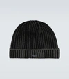 Sease Ribbed Cashmere Reversible Beanie In Black