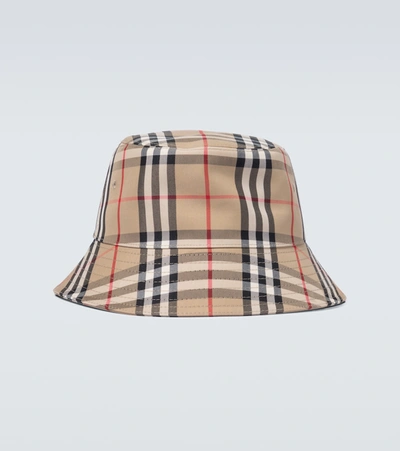 Burberry Vintage-check Cotton-blend Twill Bucket Hat In Multicolor