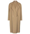 Stella Mccartney Oversized Double-breasted Wool-felt Coat In Brown