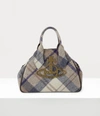 VIVIENNE WESTWOOD HARRIS MEDIUM YASMINE BAG PURPLE TARTAN