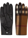 BURBERRY CHECK-PATTERN GLOVES