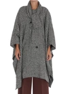 MSGM MSGM CHEVRON SHAWL COLLAR OVERSIZED DRAPED COAT