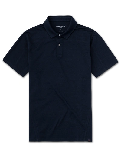Derek Rose Ramsay 2 Stretch Cotton And Tencel-blend Piqué Polo Shirt In Blue
