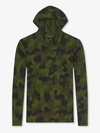 DEREK ROSE DEREK ROSE MEN'S JERSEY PULLOVER HOODIE LONDON 2 MICRO MODAL STRETCH GREEN,3166-LOND002GRE