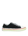Marni Panelled Painted-logo Sneakers In Black