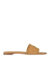 TOD'S TOD'S WOMAN SANDALS CAMEL SIZE 11 SOFT LEATHER,11968948HK 15