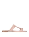 TOD'S TOD'S WOMAN SANDALS PINK SIZE 6.5 SOFT LEATHER,11968971GF 7