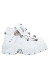 New Rock Branded-laces Platform Sneakers In White