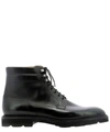John Lobb Men's Alder Grained Leather Hiking Boots In Black