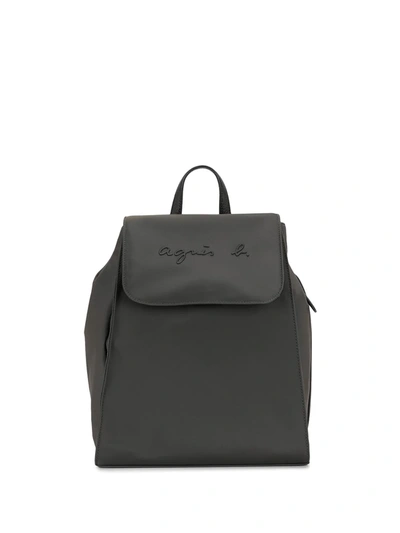 Agnès B. Embossed-logo Backpack In Black
