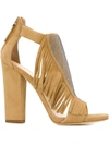 Giuseppe Zanotti Alabama Fringed Sandals In Beige Suede