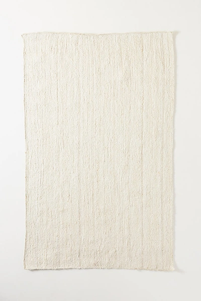 Anthropologie Handwoven Lorne Rectangle Rug By  In White Size S