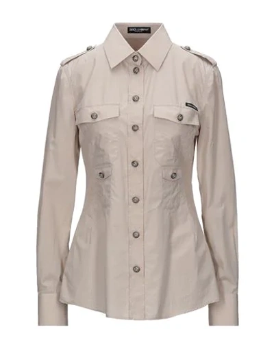 DOLCE & GABBANA DOLCE & GABBANA WOMAN SHIRT BEIGE SIZE 2 COTTON,38949527KH 4