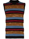 AGR STRIPE PANELLED KNIT SLEEVELESS JUMPER