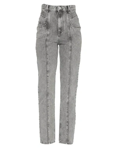 Isabel Marant Étoile Henoya High Waist Cotton Denim Jeans In Grey