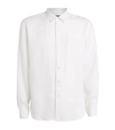 Vilebrequin Vil Shirt Linen Ls Caroubis 010 Blanc In White