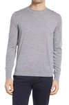 Theory Mens Cool Heather Grey Regal Crewneck Wool Jumper In Cool Heather Grey