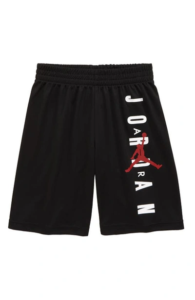 Jordan Kids' Big Boys Jump Man Air Vertical Logo Mesh Shorts In Black/gym Red/white