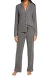 Nordstrom Brushed Hacci Pajamas In Grey Dark Steel Heather