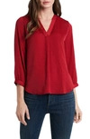 Vince Camuto Rumple Fabric Blouse In Deep Red