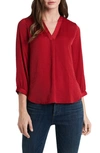 Shop Vince Camuto Rumple Fabric Blouse In Deep Red